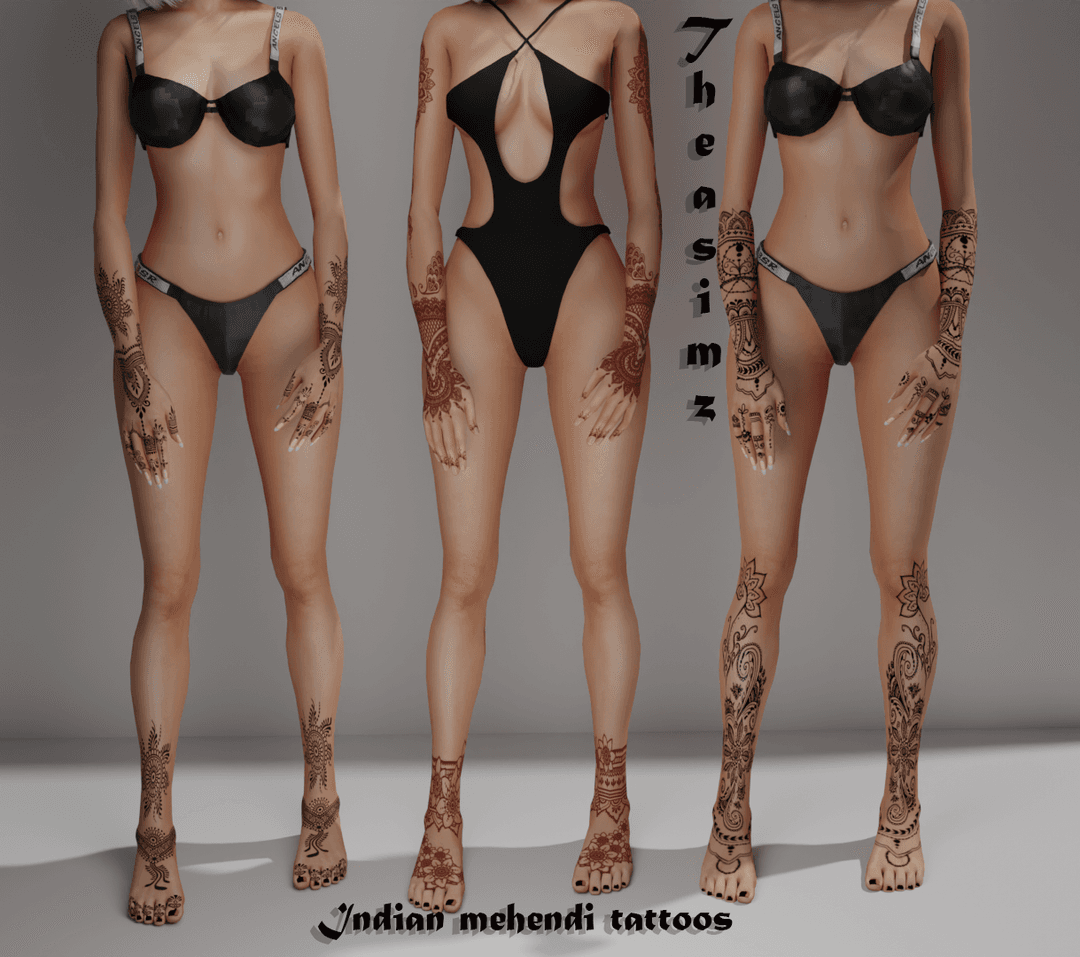 Скриншот мода Тату Indian mehendi tattoos I